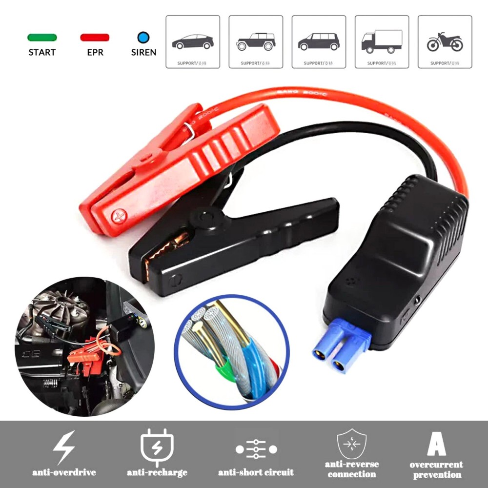 1PCS Advanced Smart Battery Clamp with Wide Compatibility for Jump Starters