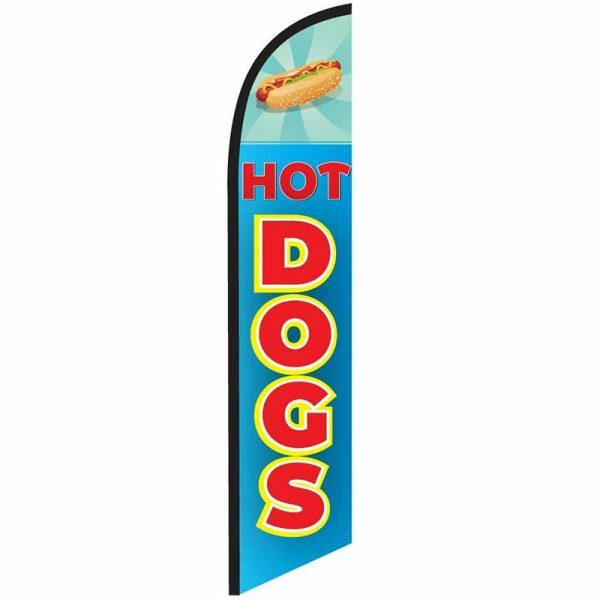 Hot Dogs 12ft Feather Banner Swooper Flag - FLAG ONLY