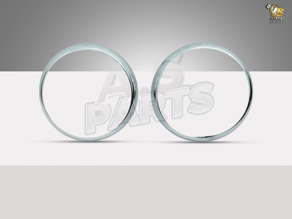 Headlight Outer Bezel Pair Chrome Plated For Willys 46-53 CJ 2A CJ 3A Jeeps