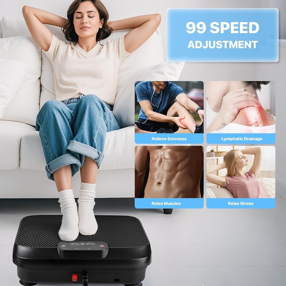 Versatile Vibration Plate Exercise Machine with 99 Speeds for Total Body Workout