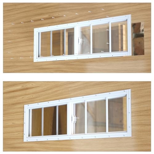 Yuzzy Shed Windows 2 Pack Sliding Windows Transom Window with 10"x35" White