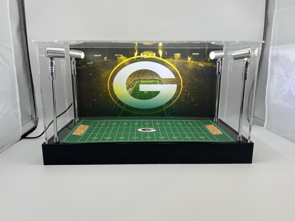Green Bay Packers Custom 2 Mini Helmet Display Case W/ LED Lights