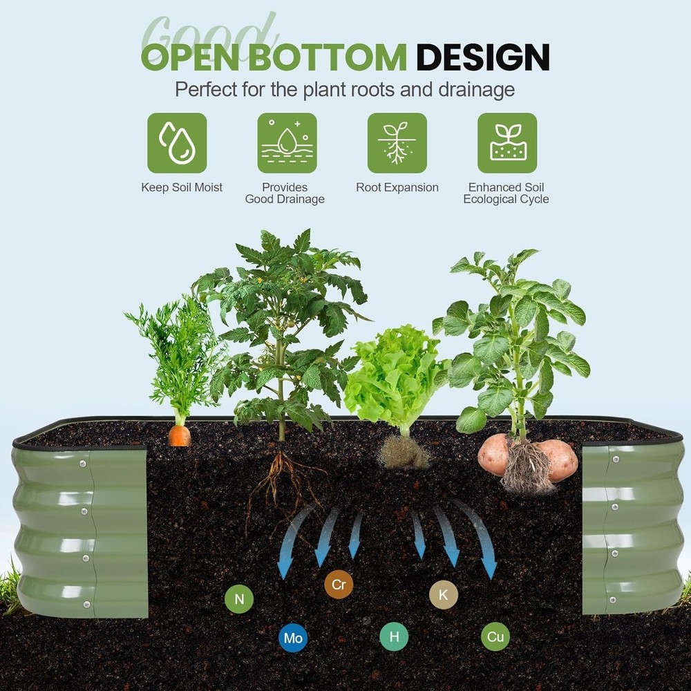 3-In-1 Adjustable Raised Garden Bed Kit | Galvanized Planter Boxes for Vegetable