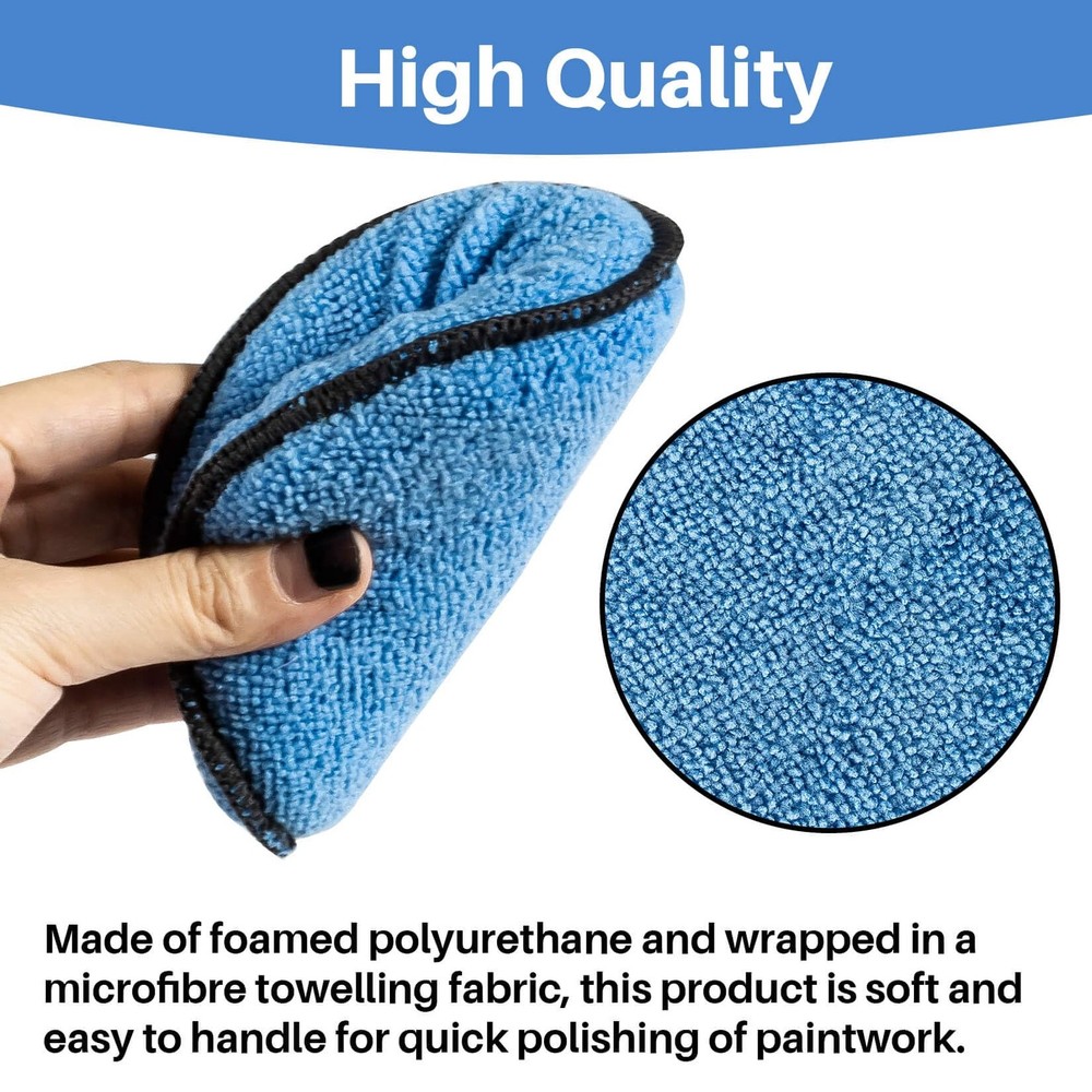 Sukh 12 Pack Microfiber Foam Car Wax Applicator Pad - 12pcs, Blue