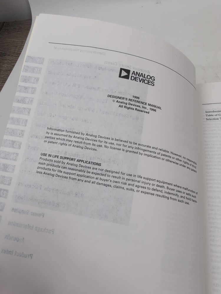 Electronics Book: Analog Devices, Designer's Reference Manual 1996