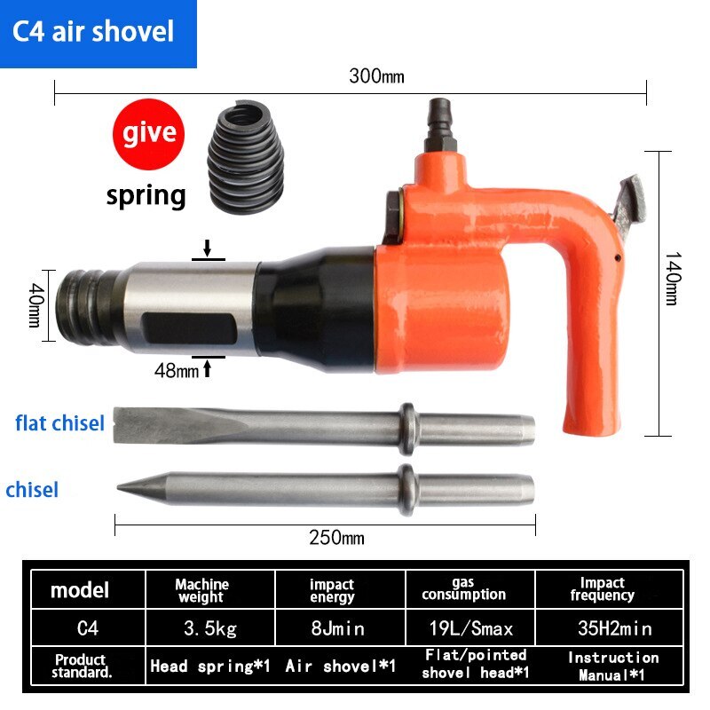 Industrial Powerful Air Shovel Handheld Small Rust Remover Pneumatic Tools C4