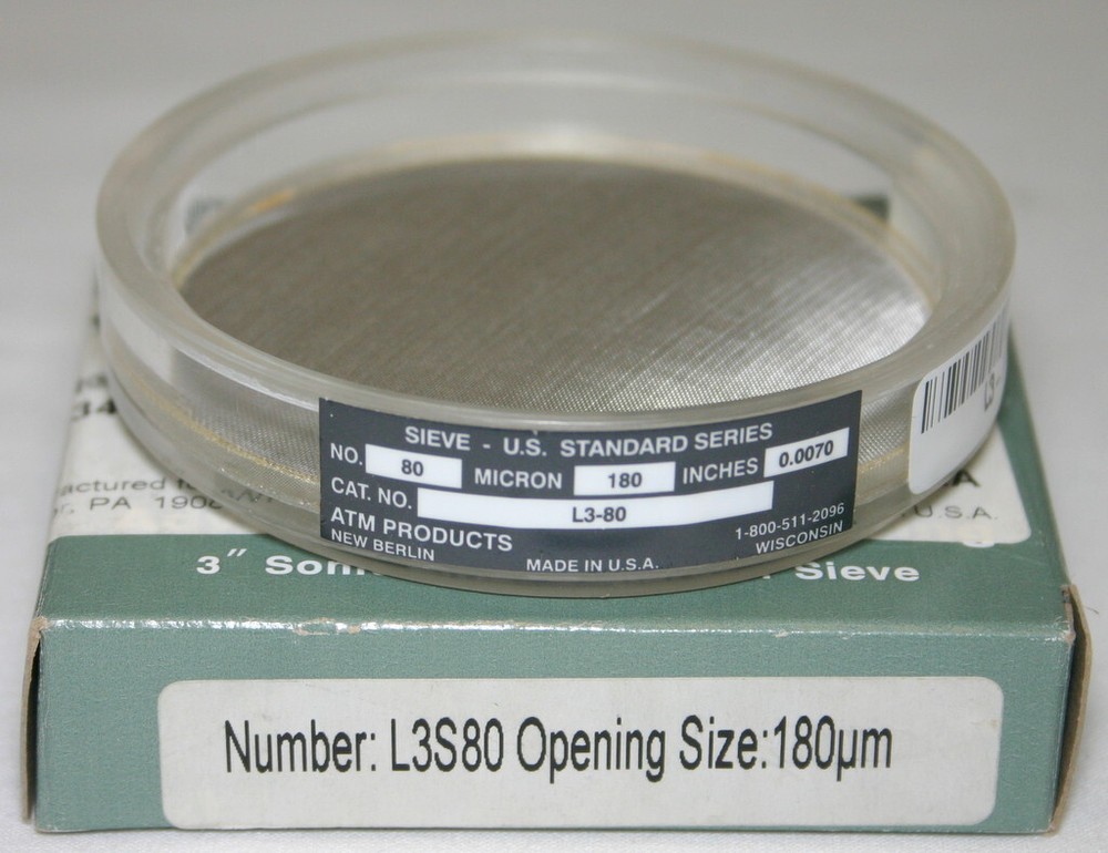 ADVANTECH 3" DIAMETER CLEAR ACRYLIC SONIC SIFTER SEPARATOR SIEVE , L3S SERIES