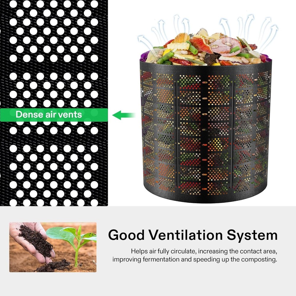220 Gallon Outdoor Compost Bin Expandable Composter Easy to Setup & Large