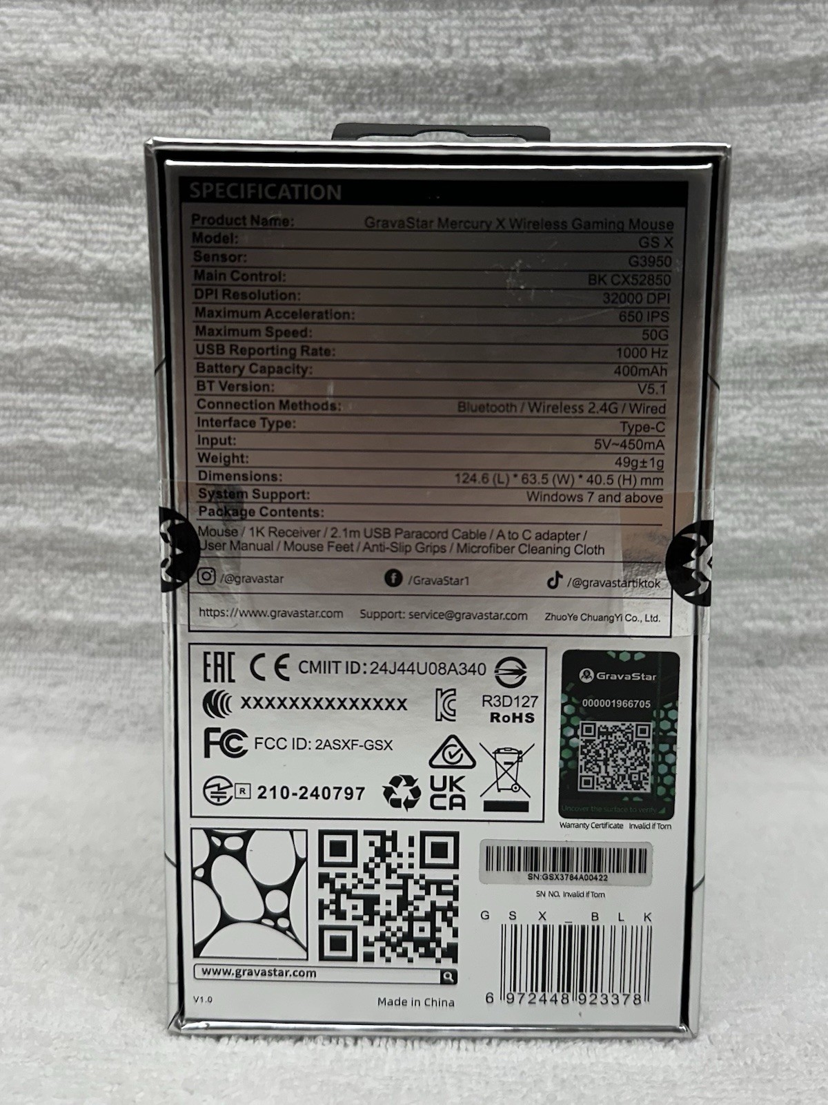 Gravastar Mercury X Magnesium Alloy Wireless Gaming Mouse