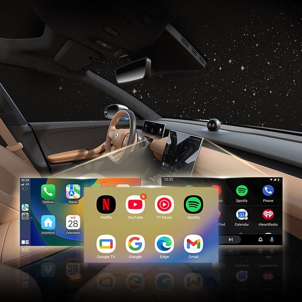 2026 Carplay Adapter Wired to Wireless CarPlay Android Auto Mirror Link 4-IN-1