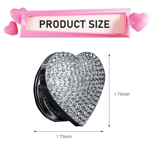 Bling Push Start Button Cover, Heart-Shaped Rhinestone Engine Start 1 PC White