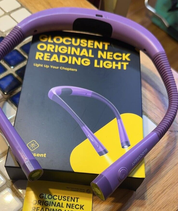 Book Light, 3-Color & 6-Brightness Reading Light, Bendable Neck Light, 80-hr NEW