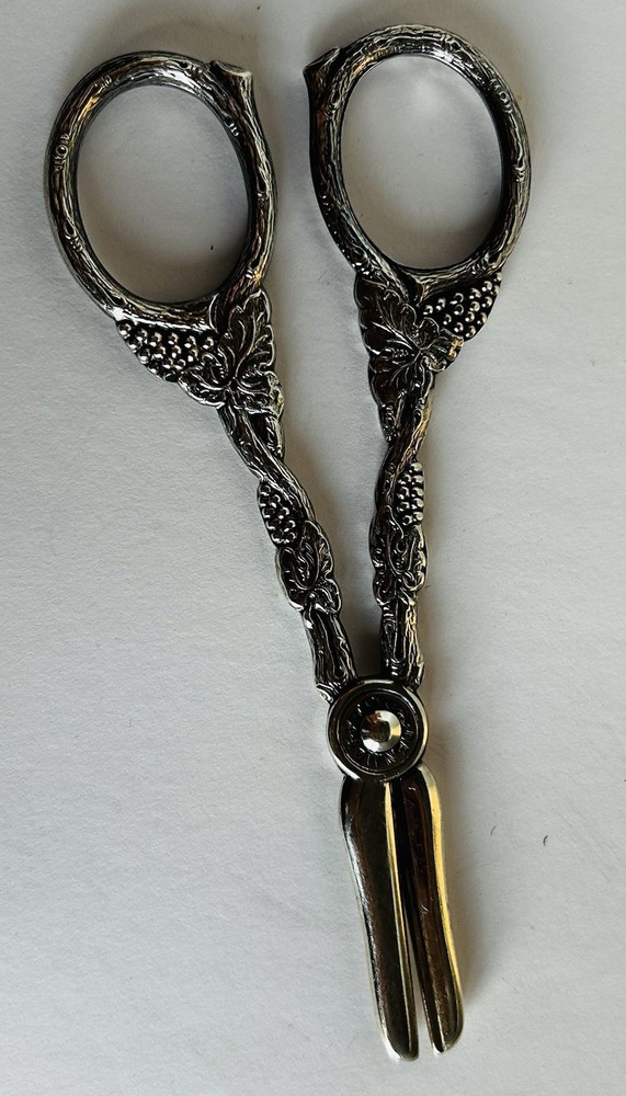 Antique Hans Jensen Silver Plate Grape Design Grape Shears Denmark