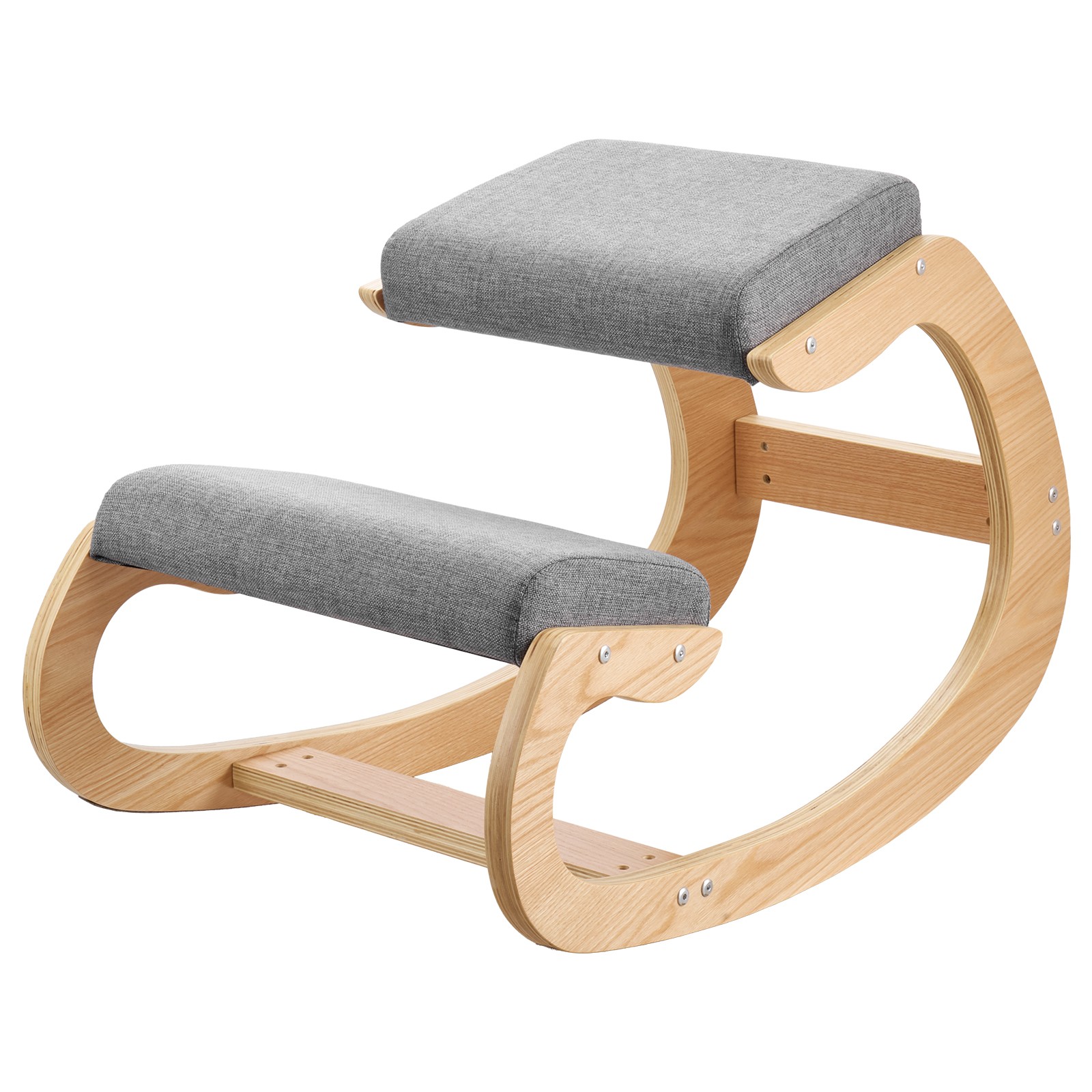 VEVOR Ergonomic Kneeling Chair with Thick Cushions Adjustable Height Gray