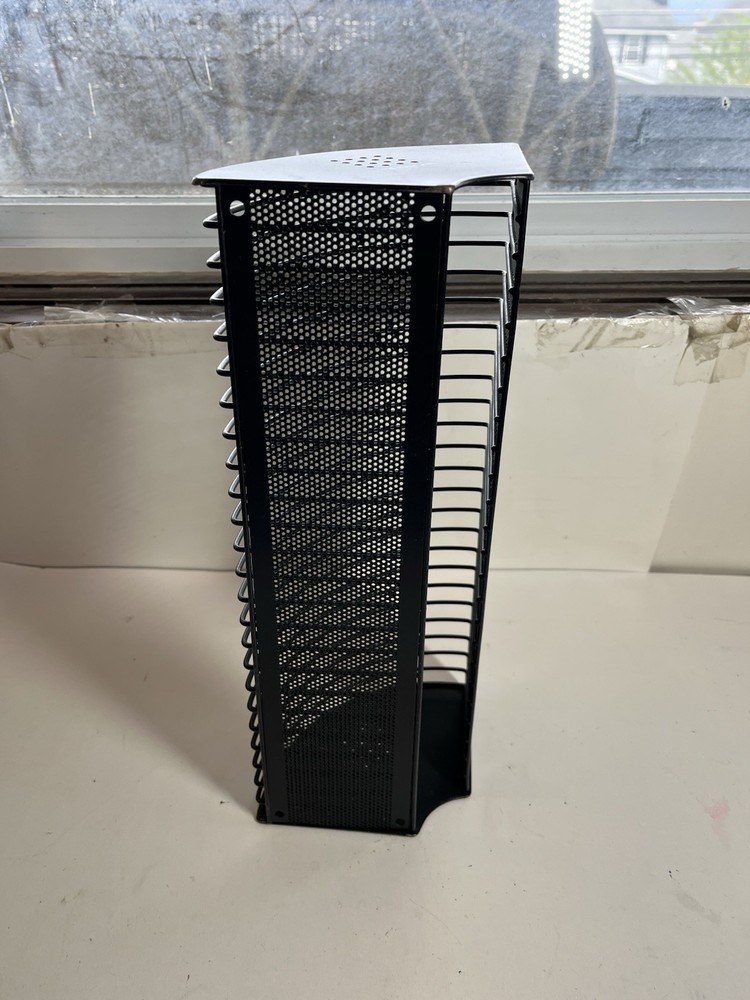 Elecom 24 CD Metal Wire Storage Corner Display Rack Wall Mount Black
