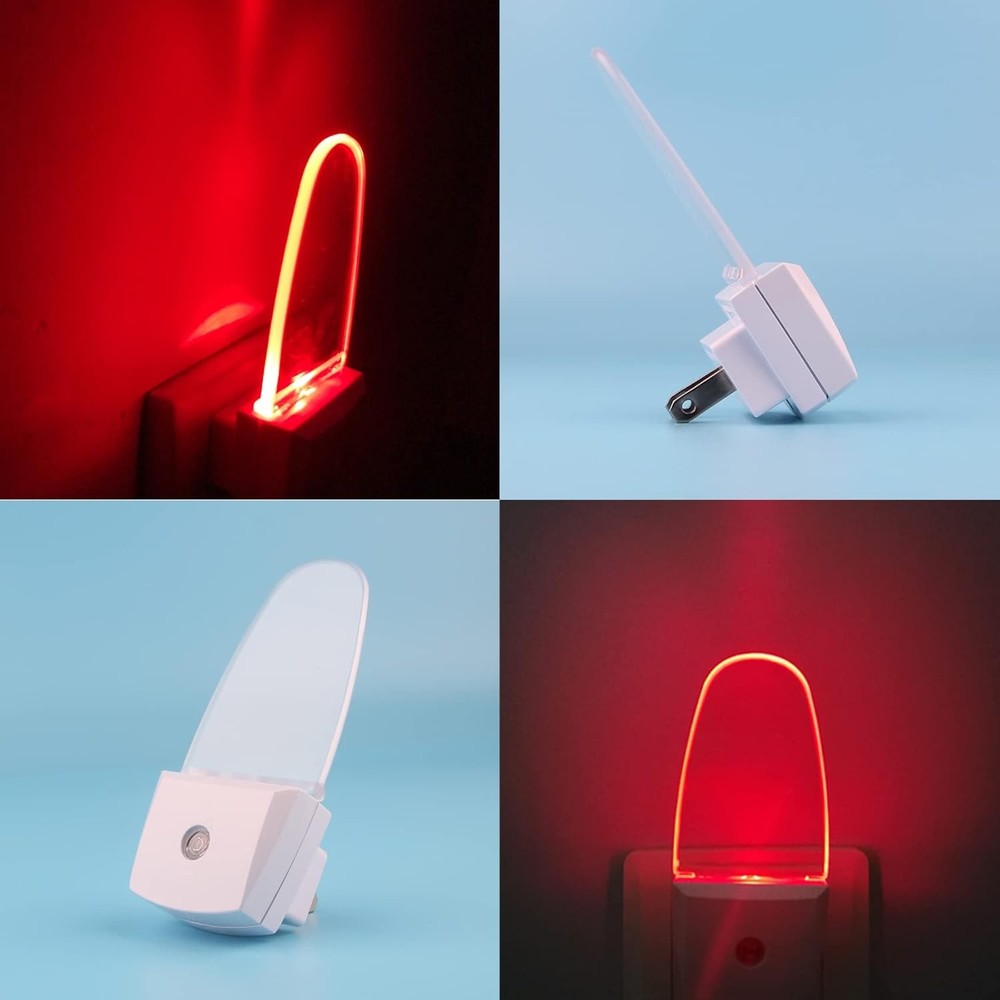 4PCS Red LED Night Lights Plug-In Dusk to Dawn Sensor