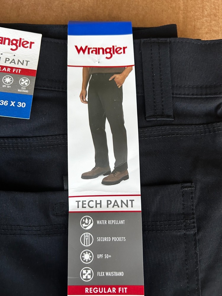 Wrangler Men's Tech Pant Black size 36x30