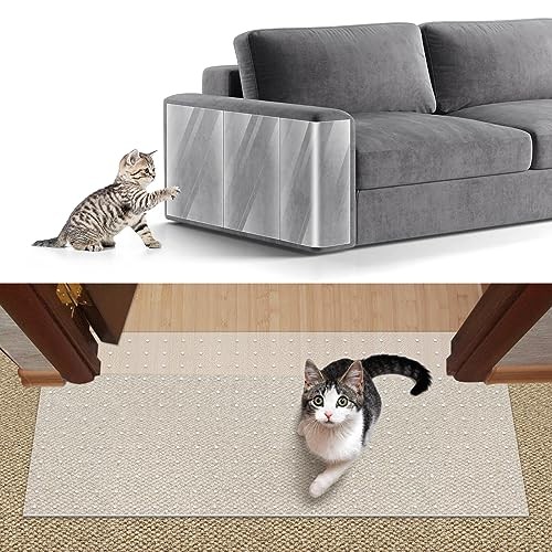 Cat Carpet Protector, Robust Plastic Pets Scratch Stopper for 8.2ftx12.2inch
