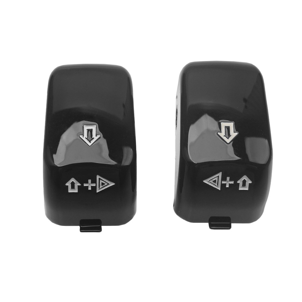 Black Mount Caps Hand Control Switch Button Covers For Harley Touring Road Glide