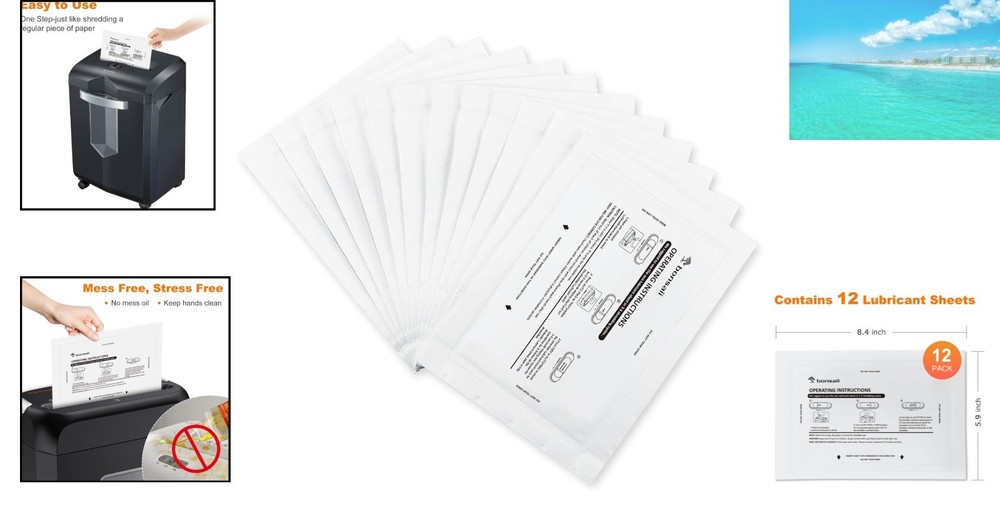 Professional Grade Shredder Lubricant Sheets - 12 Sheets for Safe Shredding