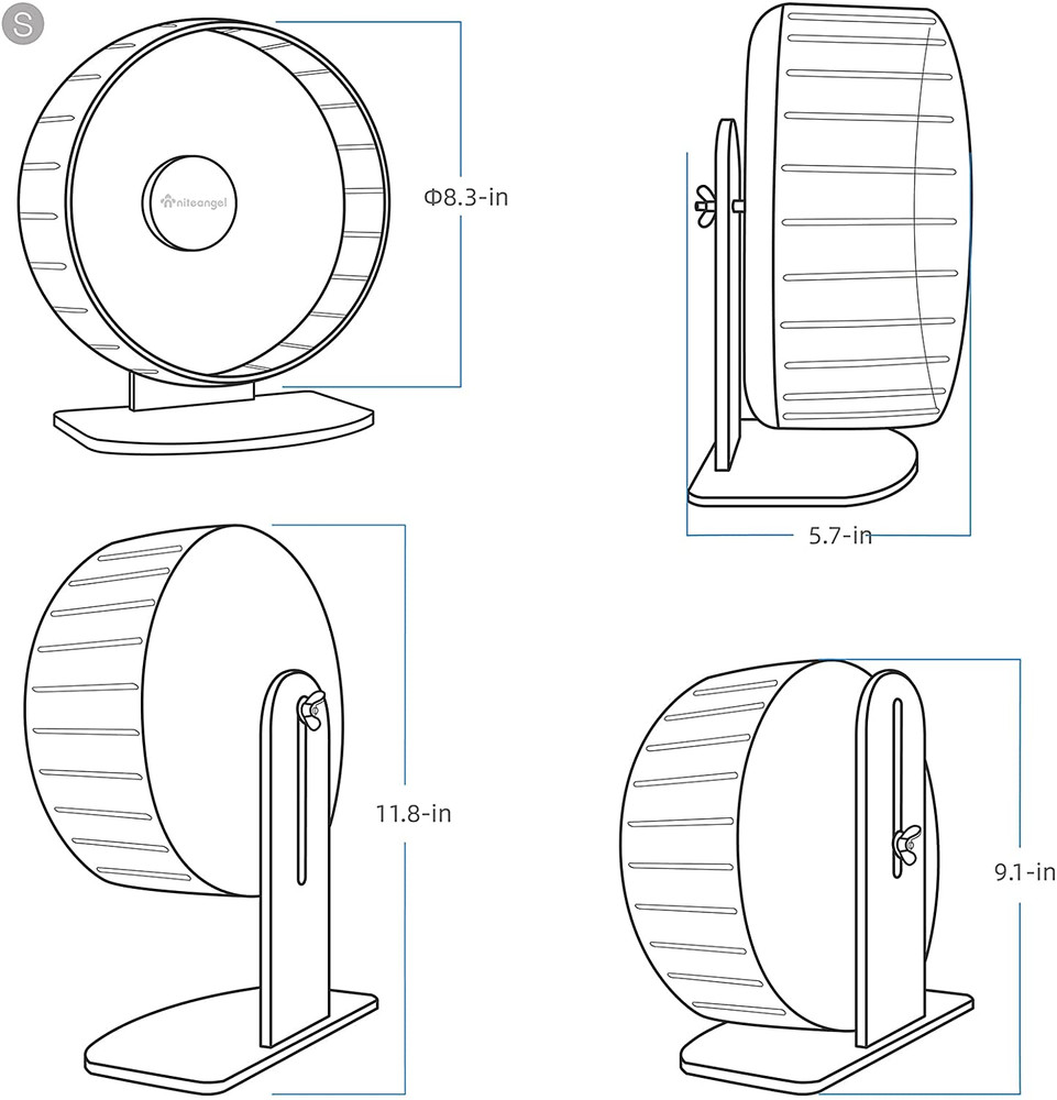 8.2-Inch Super-Silent Hamster Exercise Wheels with Platform: - Quiet Spinner Ham