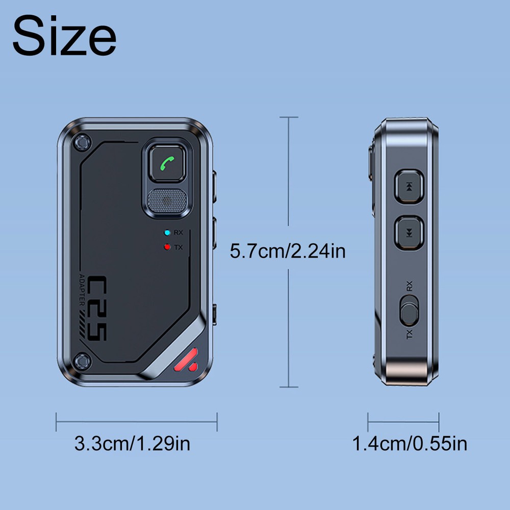 Wireless Bluetooth v5.3 Transmitter Receiver 2_in_1 Audio Adapter 3.5mm Aux Car