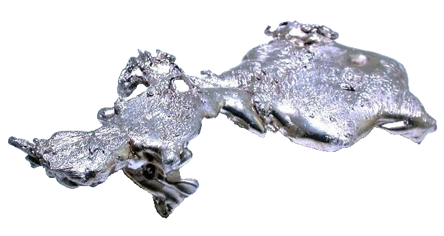 135.4 Grams 3.07 Ounce 3 4/5 x 2 2/3 Inch Casted Solid Silver Nugget EBS1373F