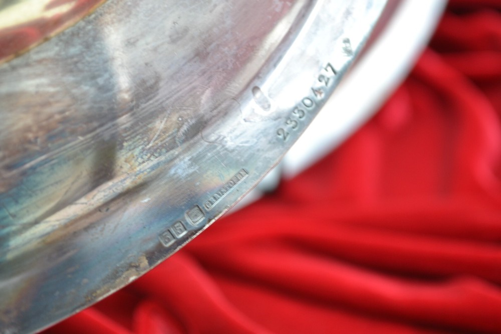 Christofle silverplate tray with unknown monogram Hotel/Railroad