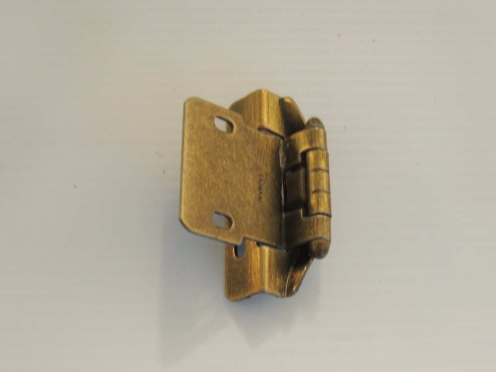 6 Brass Tone Cabinet Hinges