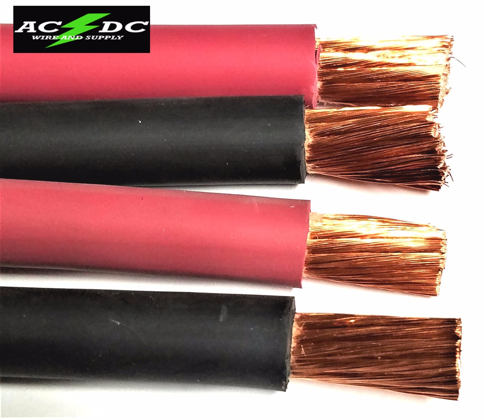 Battery Cable Pure Copper Power Wire 1/0 or 2/0 Gauge AWG Made in USA SAE J1127