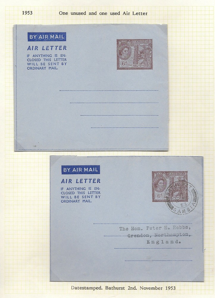 GAMBIA AEROGRAMMES KGVI/QEII (11)