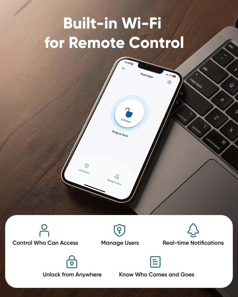 eufy Smart Lock C30 Keyless Entry Door Lock Wi-Fi Deadbolt App Control Auto Lock