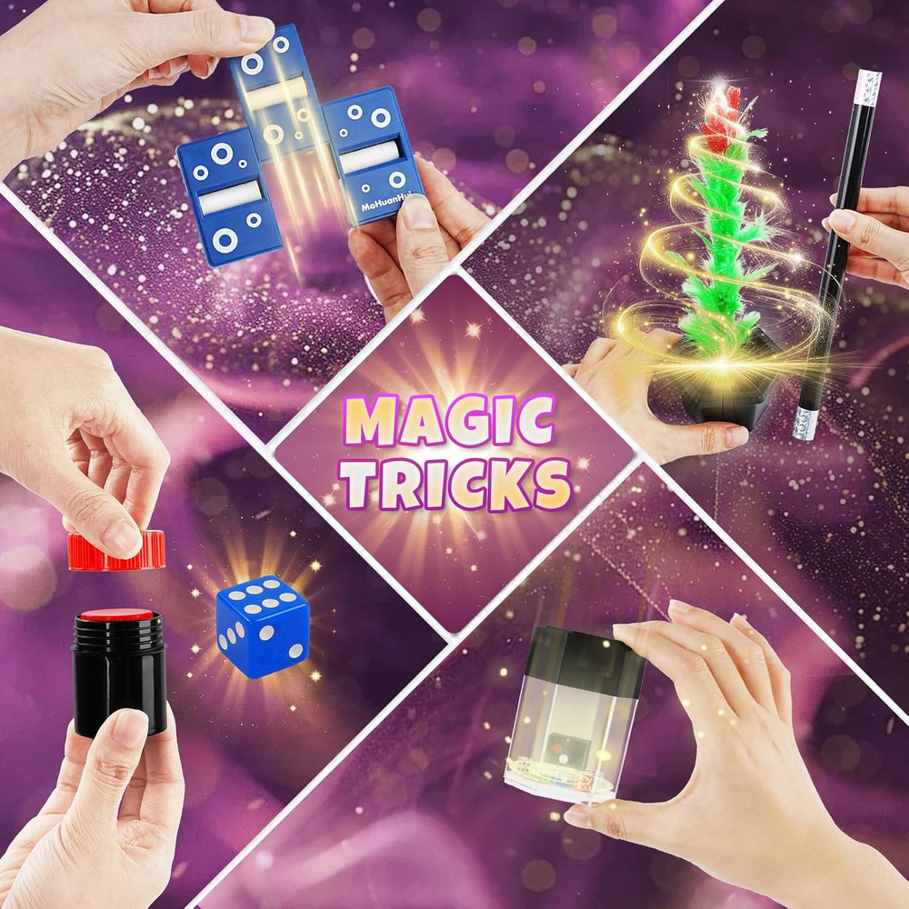 Magic Kit, Magic Tricks for Kids, Magic Set Includes Magic Wand Magician Costume