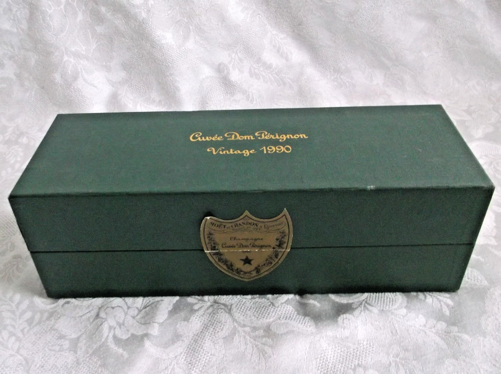 Cuvee Dom Perignon Vintage 1990 EMPTY Bottle with Original Box & Book