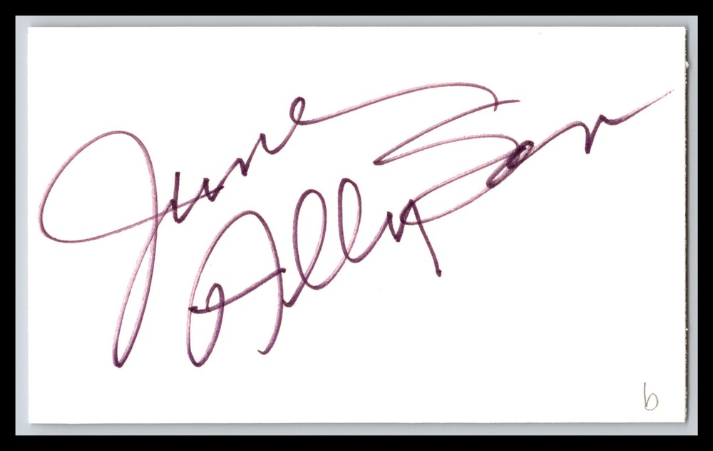 June Allyson - Actress - 3x5 Card - Signed / Autograph (b)