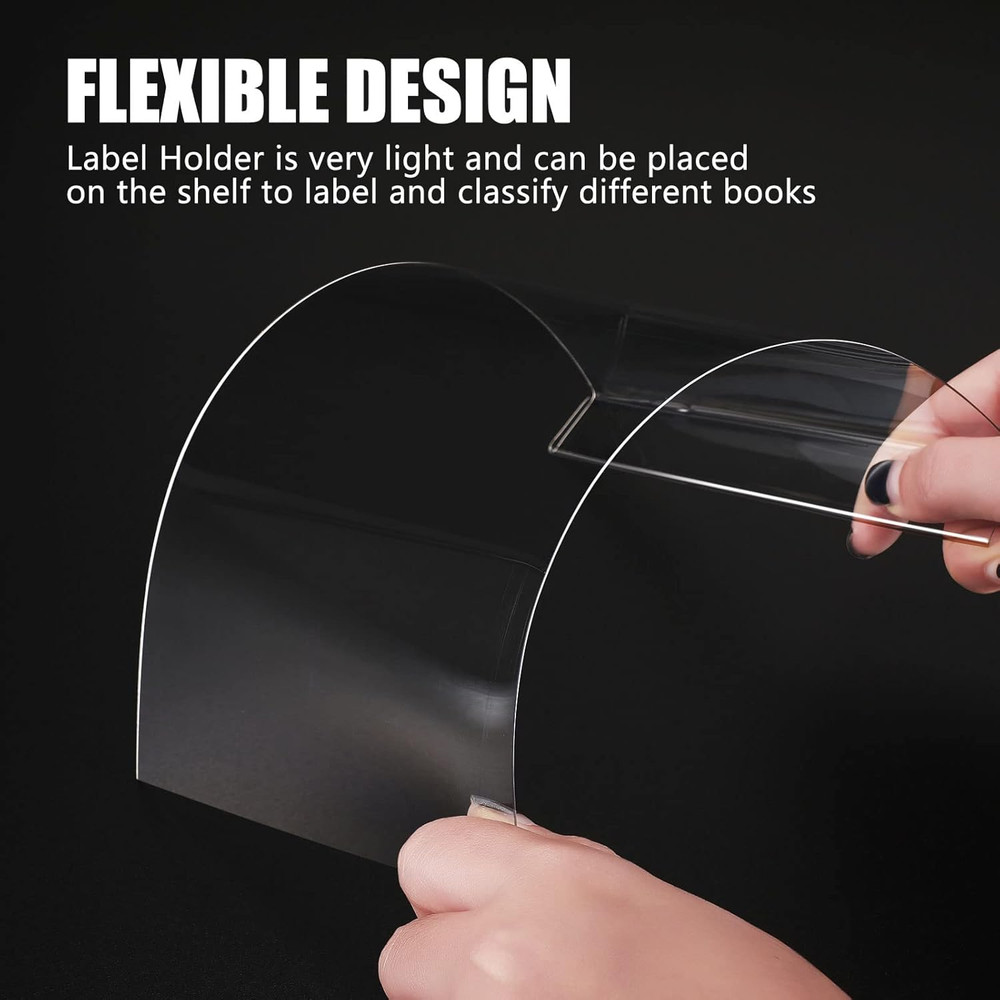 15 Pieces Moveable Shelf Label Holders Clear Shelves Tags Moveable Library Marke