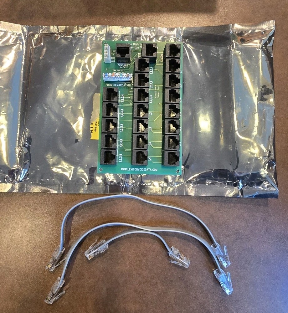 Leviton Line Distribution Board Voice & Data Board  Plus 3 Patch Cables (New)