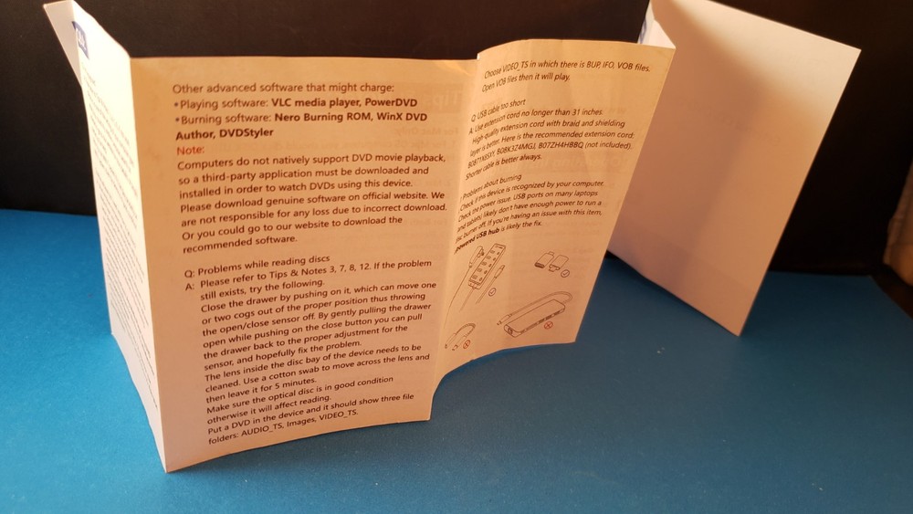 GOTEGA External CD/DVD Drive USER SUPPORT GUIDE Small PAMPHLET Instructions