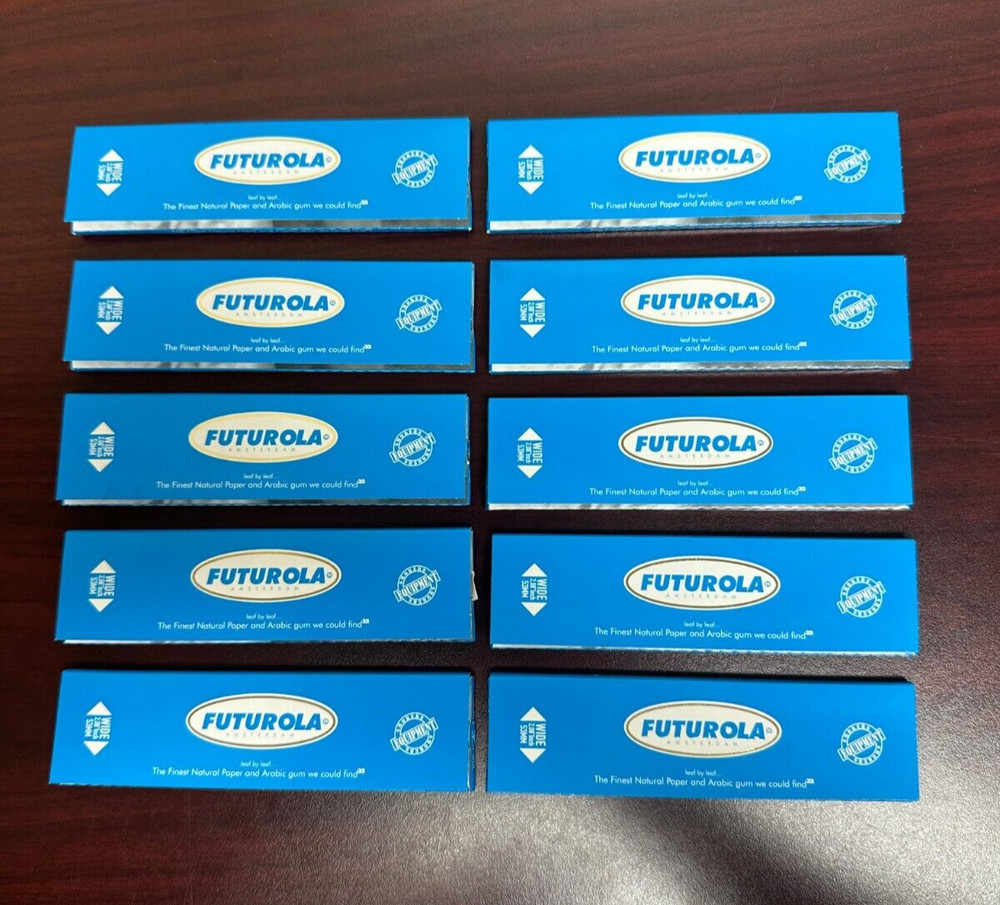 FUTUROLA Blue KING SIZE Cigarette Rolling Papers -10 PACKS