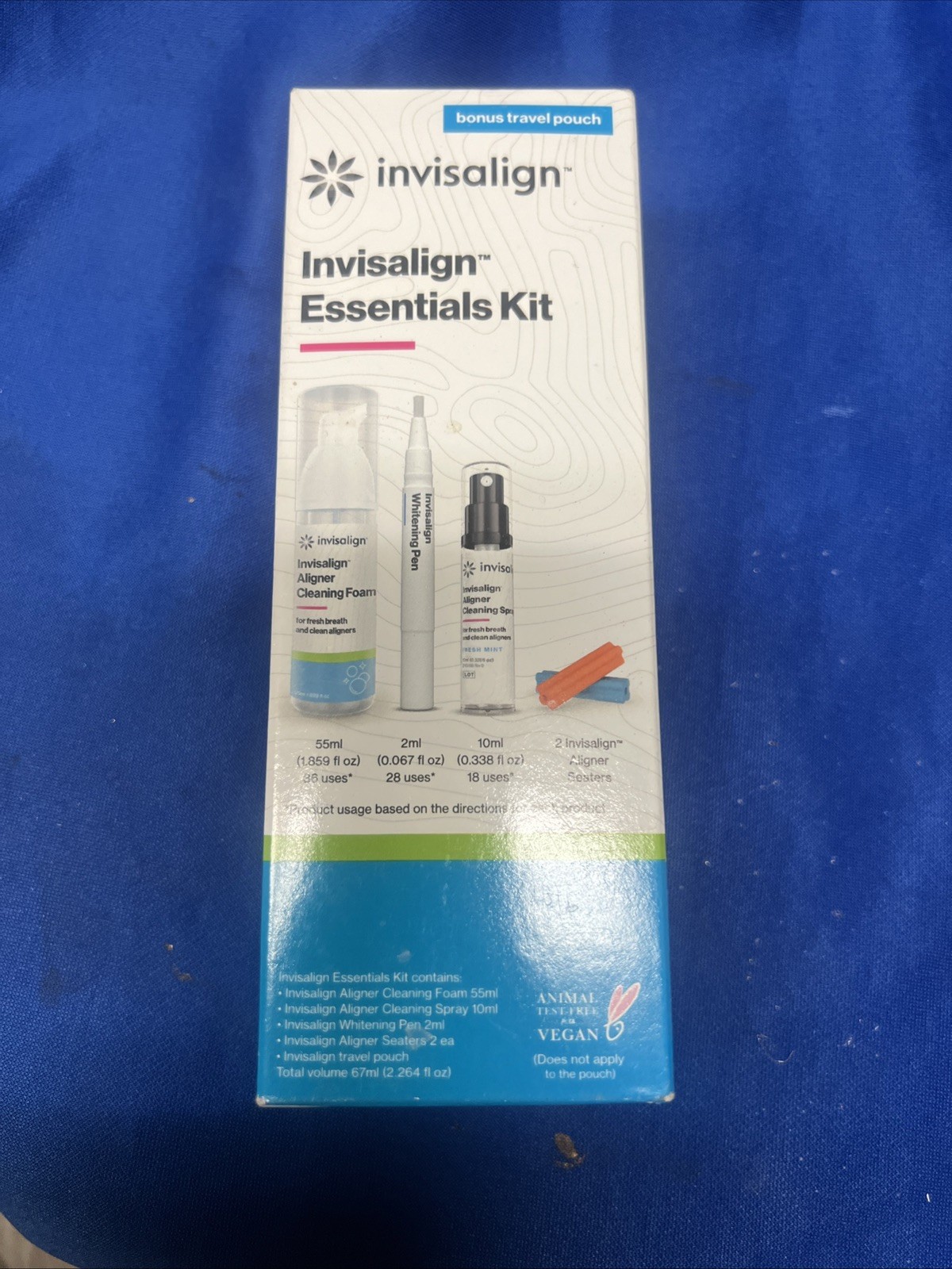 Invisalign Essentials Kit Cleaning Foam Spray Whitening Pen Aligner 02/2025