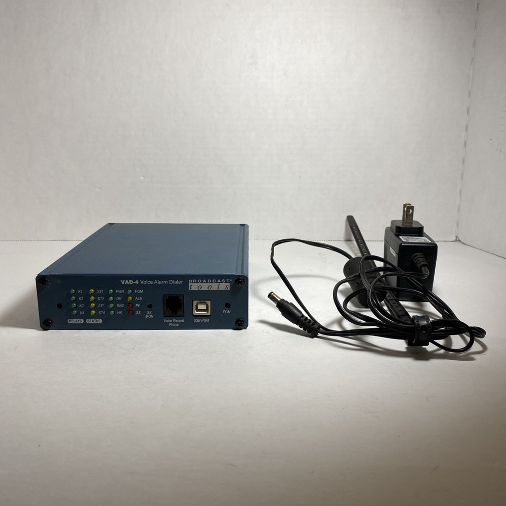 Broadcast Tools VAD-4 Voice Alarm Dialer Powers On - As Is