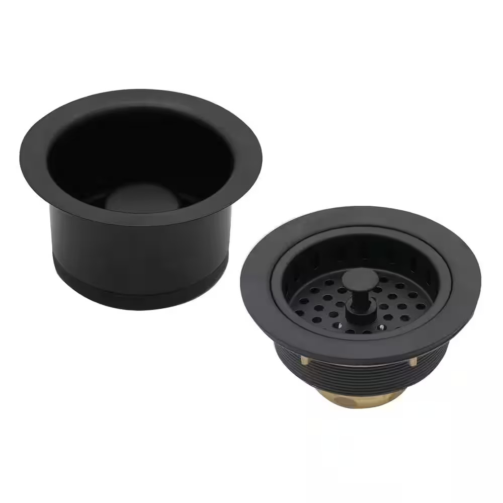 COMBO PACK 3-1/2 In. Post Style Kitchen Sink Strainer and Extra-Deep Collar Disp
