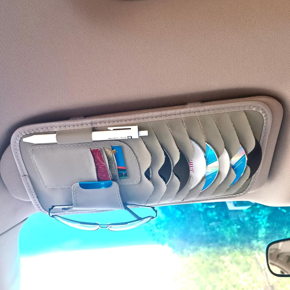 Multifunctional Car CD Case Holder for Sun Visor Organizer, 8 CD/DVD Storage Sle