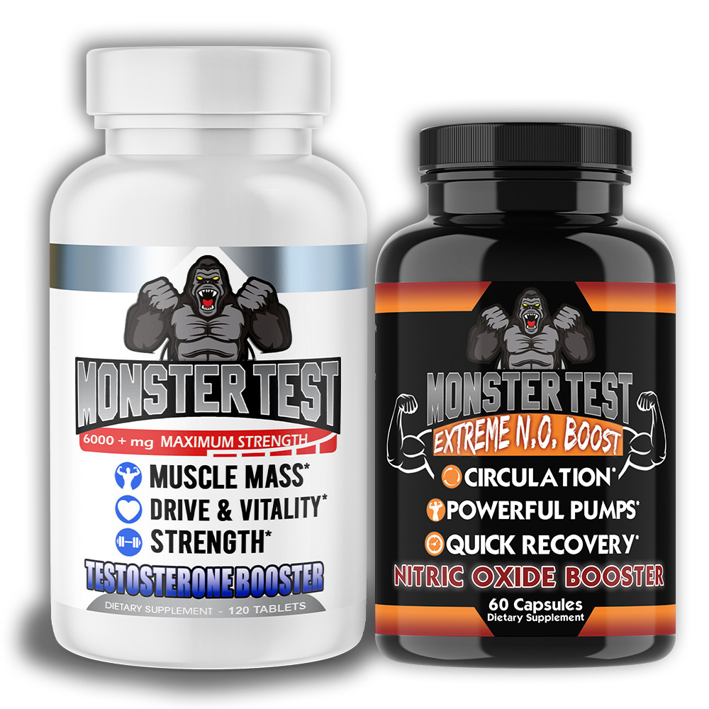 Testosterone Booster Monster Test + Monster Test N.O Nitric Oxide T Support 2PK