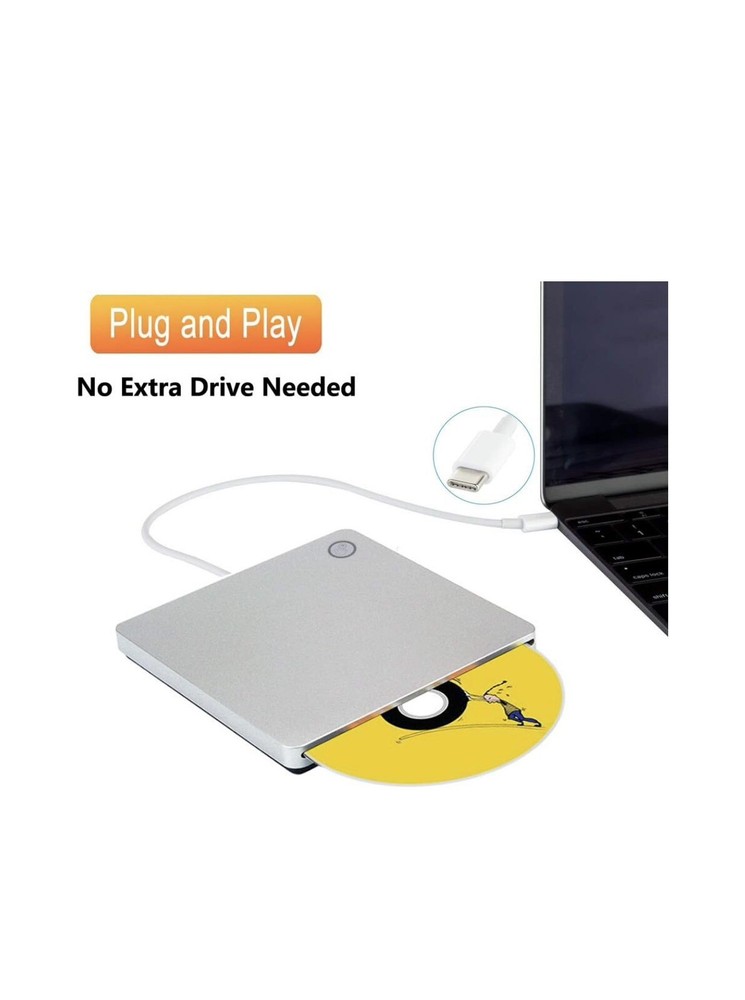 External CD DVD Drive, USB 3.0 Type-C Smart Touch Button Laptop/Window 10 NEW