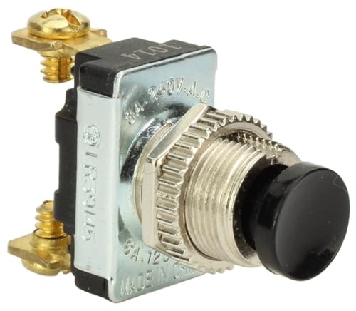 Fastronix 6A AC/DC Momentary Push Button Switch with Screw Terminals Black