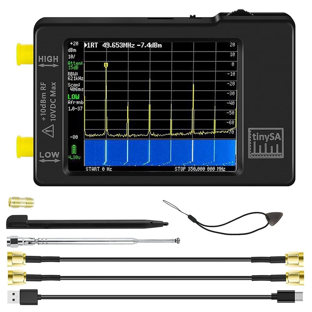 Handheld Frequency Analyzer with Touchscreen, Signal Generator 100kHz-960MHz