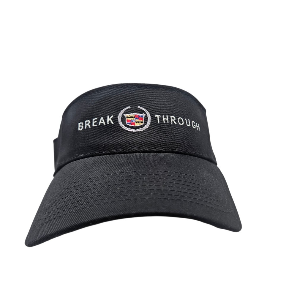 Cadillac Breakthrough Logo Black Golf Visor Adjustable Sun Cap