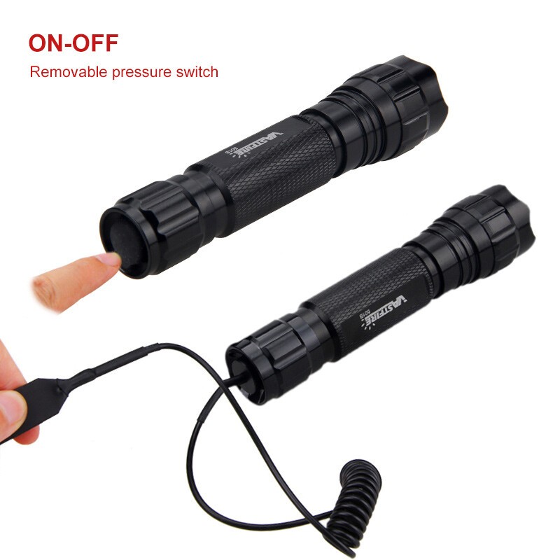 500Yards Hunting LED White Flashlight Night Torch Light Offset 20mm Rail Mount