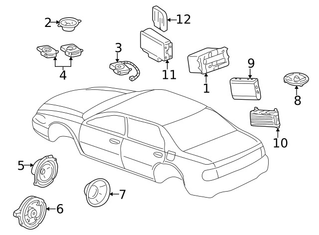 Genuine GM Rear Dr Speaker 25639894